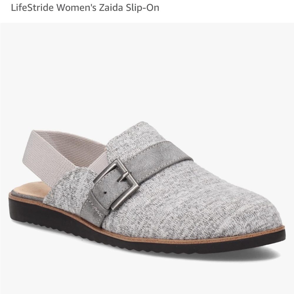 Life Stride / Zaida Light Gray Slingback Mules